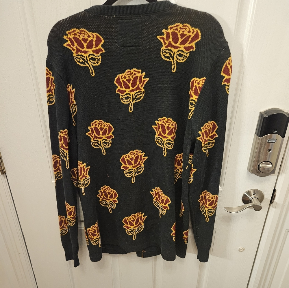 Vans Black Sweater with Orange Floral Design - Picture 7 of 10